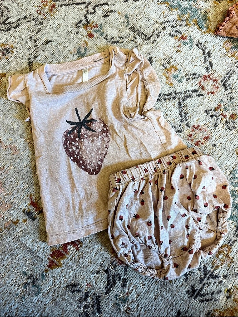 Rylee + Cru Strawberry Ruffled Tank and Bloomer Set